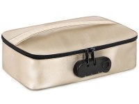 Kufříky, boxy, tašky - uskladnění erotických pomůcek: Uzamykatelný kufřík na erotické pomůcky Discreet Box Gold (Dorcel)