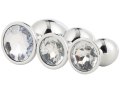 Set kovových análních kolíků se šperkem Silver Plug Set (Dream Toys)