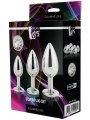 Set kovových análních kolíků se šperkem Silver Plug Set (Dream Toys)