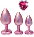 Set kovových análních kolíků se srdíčkem Pearl Pink Plug Set (Dream Toys)