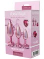 Set kovových análních kolíků se srdíčkem Pearl Pink Plug Set (Dream Toys)