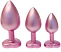 Set kovových análních kolíků se srdíčkem Pearl Pink Plug Set (Dream Toys)