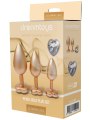 Set kovových análních kolíků se srdíčkem Pearl Gold Plug Set (Dream Toys)