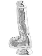 Realistická dilda: Realistické transparentní dildo s varlaty a přísavkou Get Real 6" (TOYJOY)