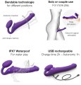 Tvarovatelný samodržící vibrační strapon Purple – velikost M (Strap-On-Me)