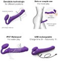 Tvarovatelný samodržící vibrační strapon Purple – velikost XL (Strap-On-Me)