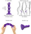 Dildo s pohyblivými kuličkami a přísavkou Purple – velikost M (Strap-On-Me)