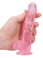 Růžové realistické dildo s varlaty a přísavkou RealRock 6" (SHOTS)