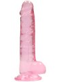 Růžové realistické dildo s varlaty a přísavkou RealRock 7" (SHOTS)