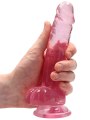 Růžové realistické dildo s varlaty a přísavkou RealRock 7" (SHOTS)