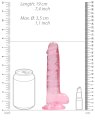 Růžové realistické dildo s varlaty a přísavkou RealRock 7" (SHOTS)