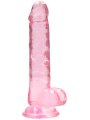 Růžové realistické dildo s varlaty a přísavkou RealRock 7" (SHOTS)