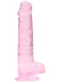 Růžové realistické dildo s varlaty a přísavkou RealRock 8" (SHOTS)