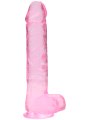 Růžové realistické dildo s varlaty a přísavkou RealRock 9" (SHOTS)