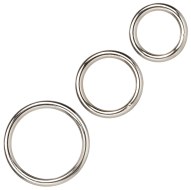 Kovové erekční kroužky: Set erekčních kroužků z kovu Silver Ring Set - 3 ks (California Exotic Novelties)