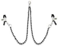 Skřipce a svorky na bradavky: Svorky na bradavky s řetízkem Black Beads (Liebe Seele)