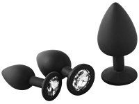 Anální kolíky s krystalem: Set kolíků se šperkem Fantasstic - 3 ks (Dream Toys)