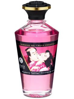 Hřejivý afrodiziakální masážní olej Raspberry Feeling - 100 ml (Shunga)