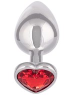 Anální kolíky s krystalem: Anální kolík se srdíčkem Jewel Large (California Exotic Novelties)