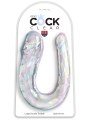 Dvojité realistické dildo King Cock Clear Large Double Trouble (Pipedream)