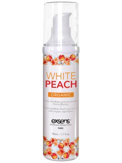 Hřejivý intimní masážní olej White Peach Organic - 50 ml (Exsens)
