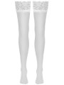 Punčochy s krajkovým lemem - bílé (Cottelli)