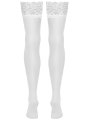 Punčochy s krajkovým lemem - bílé (Cottelli)
