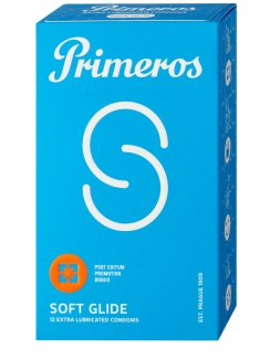 Tenké a extra lubrikované kondomy SOFTGLIDE - 12 ks (Primeros)