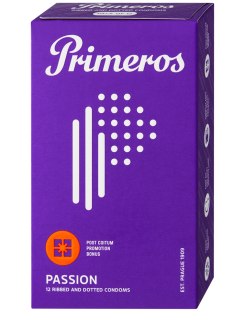 Kondomy s vroubky a vůní kokosu PASSION - 12 ks (Primeros)
