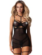 Noční košilky a negližé: Průsvitná košilka + tanga Arrowel (Obsessive)