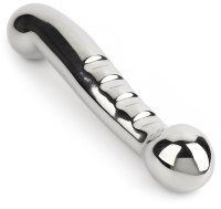 Dvojitá a oboustranná dilda: Oboustranné kovové dildo Elegant Eleven - 17,5 cm (Mr. Steel)