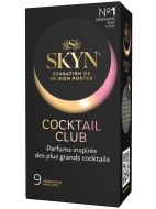 Kondomy bez latexu: Bezlatexové ochucené tenké kondomy Cocktail Club - 9 ks (SKYN)