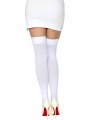 Bílé samodržící nylonové punčochy (Leg Avenue)
