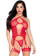 Dámská trička a topy: Top s ozdobnými podvazky a tangy (Leg Avenue)