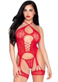 Top s ozdobnými podvazky a tangy (Leg Avenue)