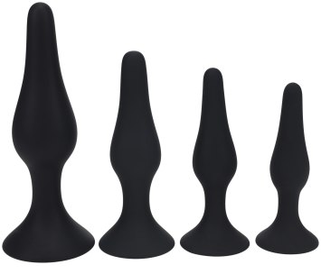 Set silikonových análních kolíků s přísavkou - 4 ks (Levelz)