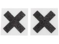 Lesklé černé samolepky na bradavky - tvar X (Cottelli)