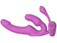 Samodržící strapony: Samodržící vibrační strapon s análním stimulátorem (Teazers)