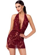 Sexy dámské šaty a minišaty: Minišaty se sametovým květinovým potiskem (NOIR)