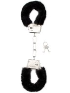 Pouta na ruce: Pouta na ruce s kožíškem - černá (Shots Toys)