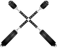 Bondage sady a postroje s pouty: BDSM kříž s pouty na ruce a stehna (Bedroom Fantasies)
