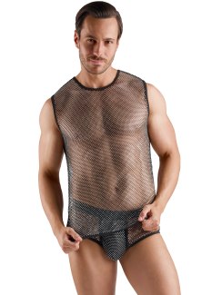 Síťované pánské tílko s lesklými kamínky (Svenjoyment)