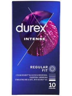 Kondomy s vroubky a stimulačním gelem Intense - 10 ks (Durex)