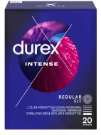 Vroubkované kondomy: Kondomy s vroubky a stimulačním gelem Intense - 20 ks (Durex)