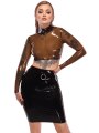 Latexový crop top s dlouhými rukávy (LATE X)
