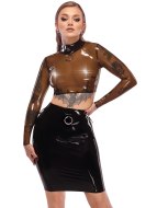 Dámská trička a topy: Latexový crop top s dlouhými rukávy (LATE X)