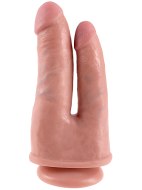 Dvojitá a oboustranná dilda: Dvojité realistické dildo King Cock Double Penetrator 6" (Pipedream)