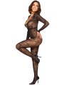 Síťovaný catsuit s krajkou a otvorem v rozkroku Fantasy (Cottelli)