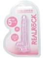 Růžové realistické dildo s varlaty a přísavkou RealRock 5"