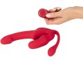 Vibrační samodržící připínák s análním vajíčkem Triple Teaser RC (Strapless Strap-On)